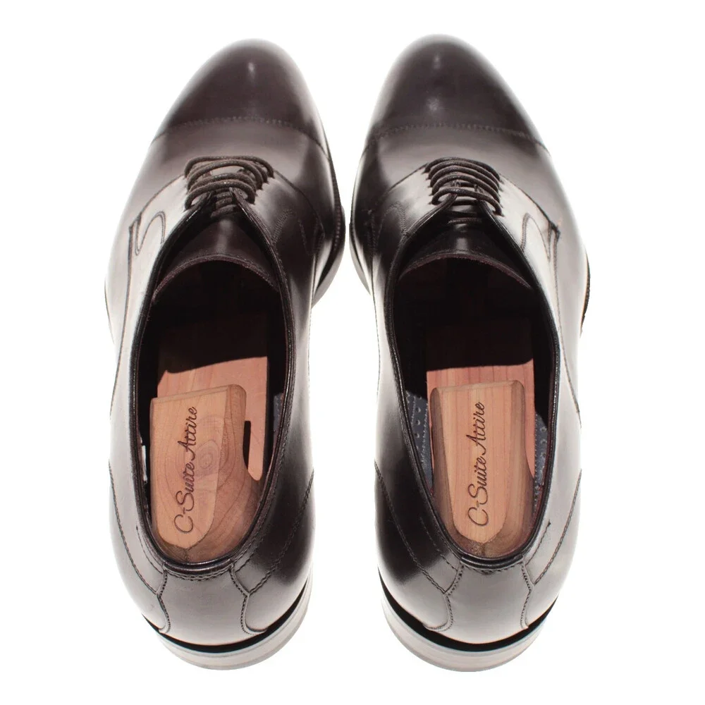 Di Bianco NWD Lace Up Derby Dress Shoes Size 42 (US 9) in Black Leather